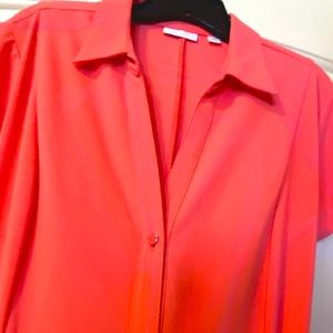 Salmon colored dress size XL stretchy, colored buttons